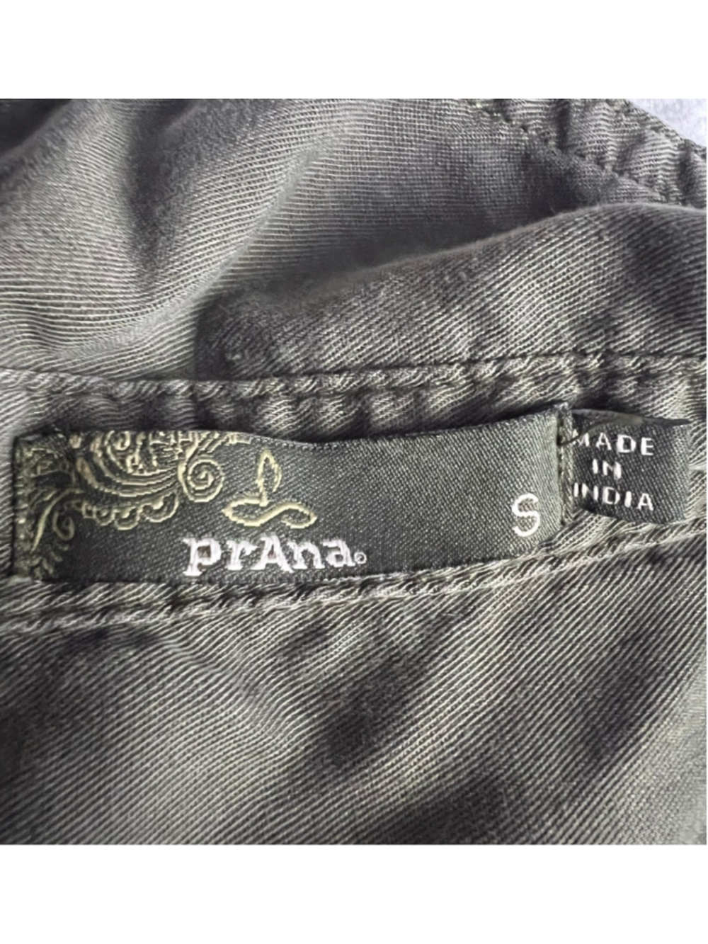 prAna women's long sleeve utility shirt in military green Sz S normcore workwear - Picture 6 of 10